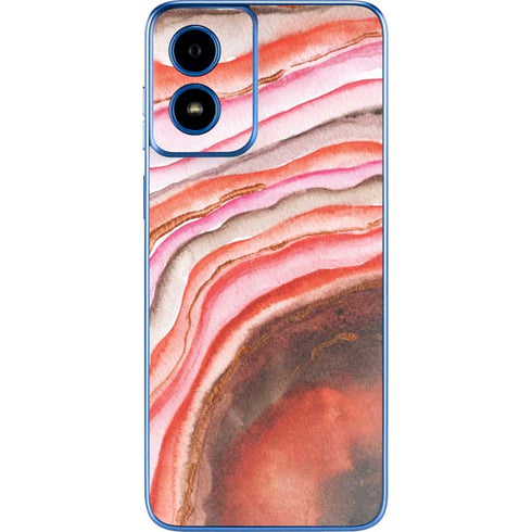 Orange Watercolor Geode Moto G Play 4G (2024) Skin