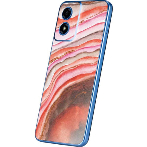 Orange Watercolor Geode Moto G Play 4G (2024) Skin