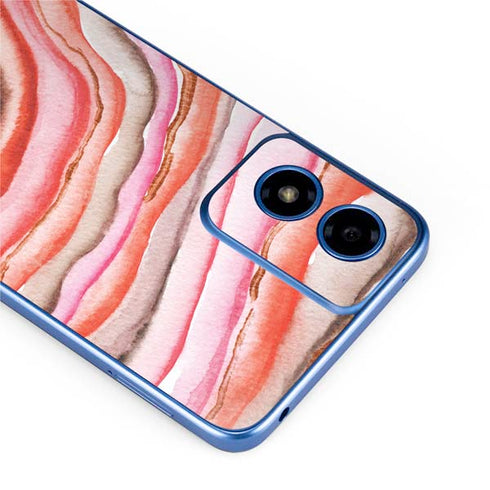 Orange Watercolor Geode Moto G Play 4G (2024) Skin