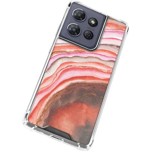 Orange Watercolor Geode Moto G Play 5G (2025) Clear Case