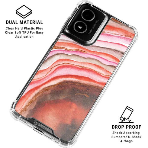 Orange Watercolor Geode Moto G Power 5G (2024) Clear Case