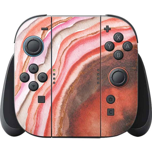 Orange Watercolor Geode Nintendo Switch 2 (2025) Joy-Con Controller Skin