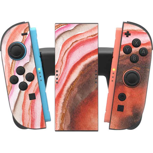 Orange Watercolor Geode Nintendo Switch 2 (2025) Joy-Con Controller Skin
