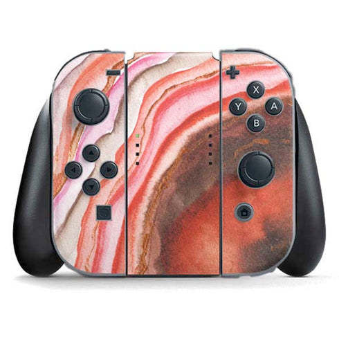 Orange Watercolor Geode Nintendo Skins