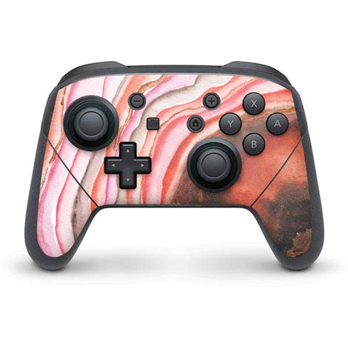 Orange Watercolor Geode Nintendo Skins