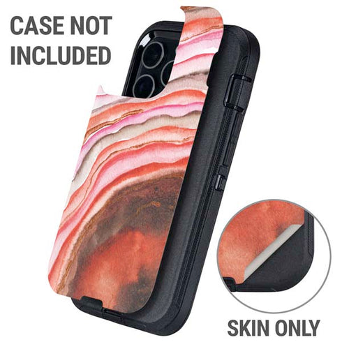 Orange Watercolor Geode Otterbox Defender iPhone Skin