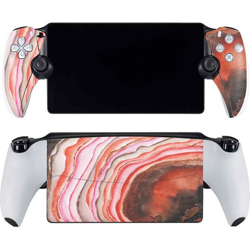 Orange Watercolor Geode PlayStation Portal Remote Player Skin
