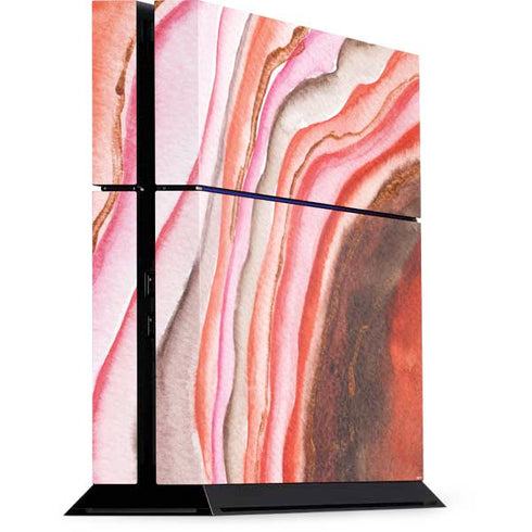 Orange Watercolor Geode PlayStation PS4 Skins