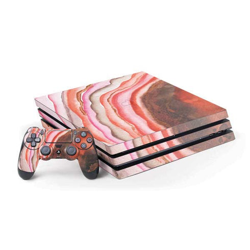 Orange Watercolor Geode PlayStation PS4 Skins
