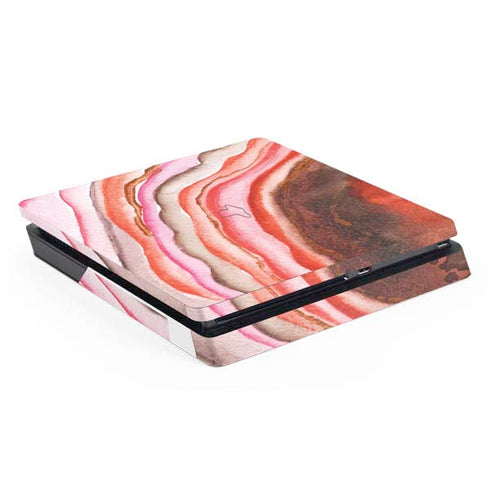 Orange Watercolor Geode PlayStation PS4 Skins