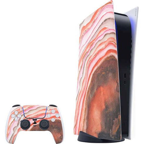Orange Watercolor Geode PlayStation PS5 Skins