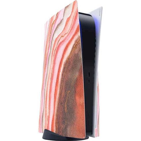 Orange Watercolor Geode PlayStation PS5 Skins