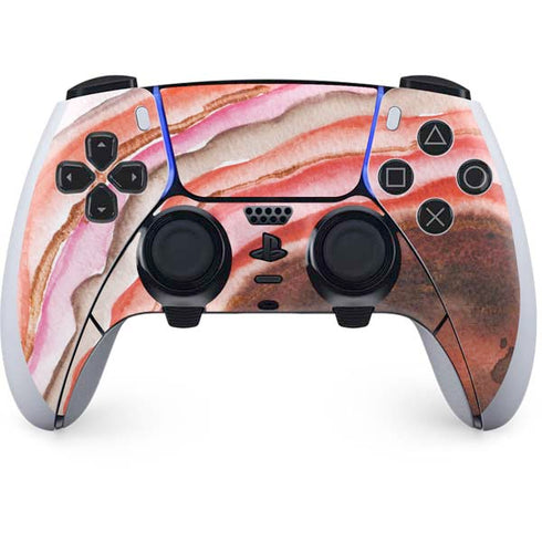 Orange Watercolor Geode PS5 DualSense Edge Pro Controller Skin