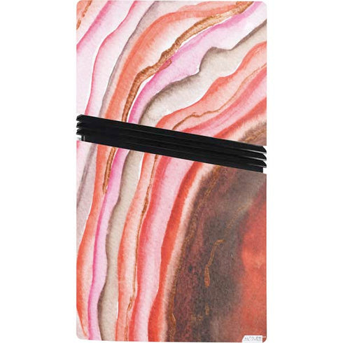 Orange Watercolor Geode PS5 Pro Bundle Skin