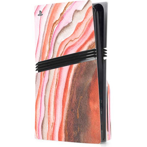 Orange Watercolor Geode PlayStation PS5 Skins
