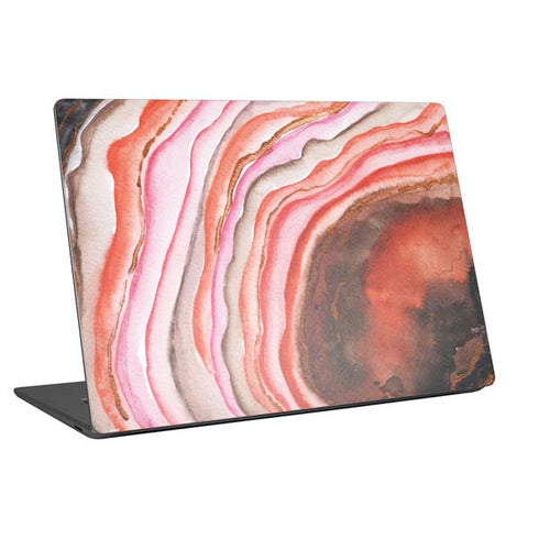 Orange Watercolor Geode Laptop Skins