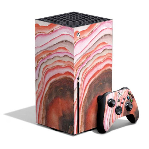 Orange Watercolor Geode Xbox Series X Skins