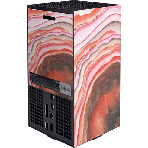 Orange Watercolor Geode Xbox Series X Bundle Skin