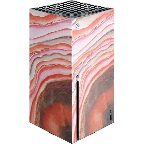 Orange Watercolor Geode Xbox Series X Skins