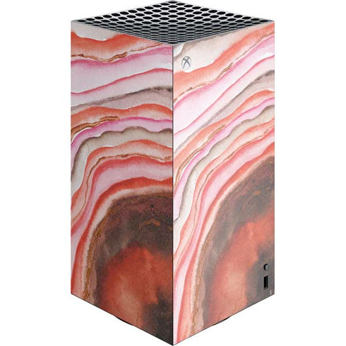 Orange Watercolor Geode XBox Series X Digital Edition Console Skin