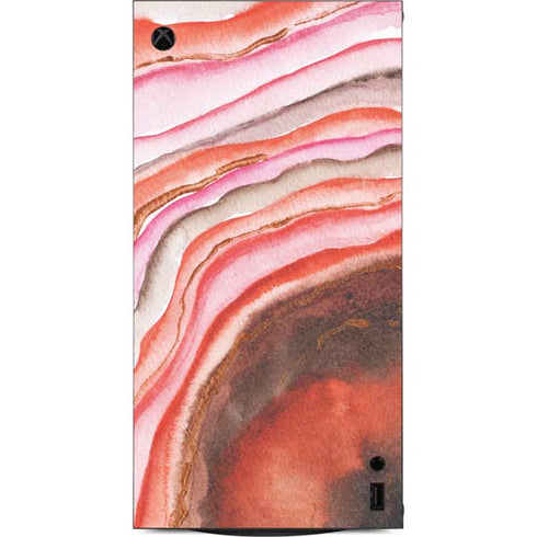 Orange Watercolor Geode XBox Series X Digital Edition Console Skin