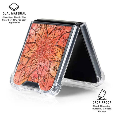Orange Zen Galaxy Z Flip6 Clear Case