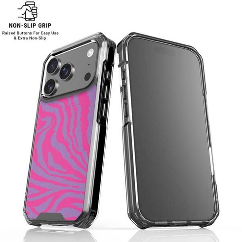 Orchid Tiger Animal Print Color Pop iPhone 18 Pro Clear Case