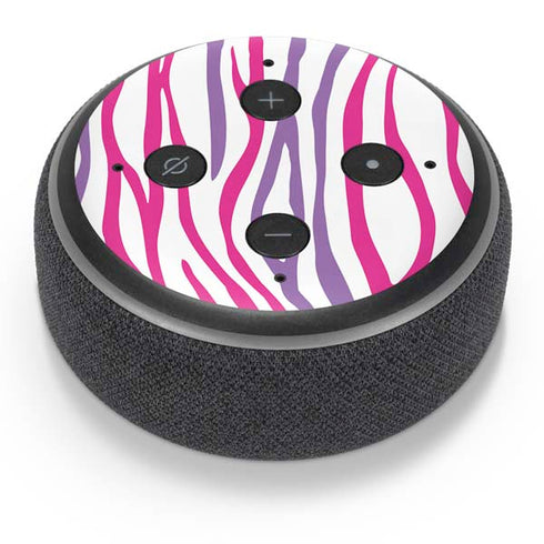 Orchid Zebra Animal Print Color Pop Amazon Echo Dot Skin