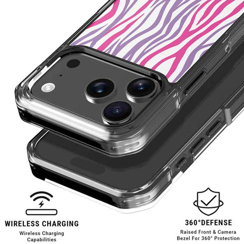 Orchid Zebra Animal Print Color Pop iPhone 18 Pro Clear Case
