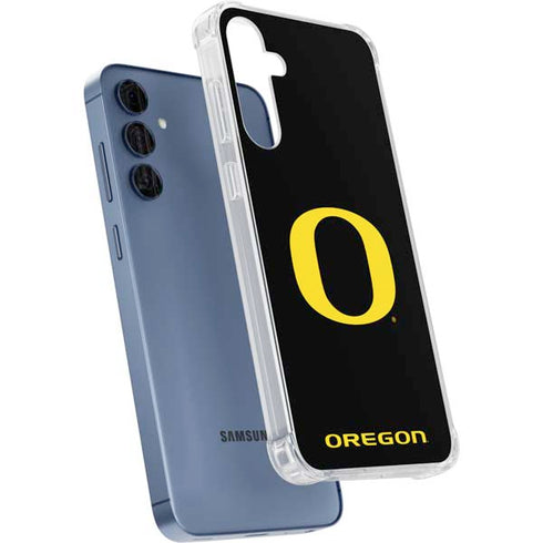University of Oregon Ducks Black Gradient Galaxy A55 5G Clear Case