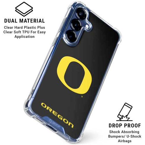 University of Oregon Ducks Black Gradient Galaxy S25 Clear Case