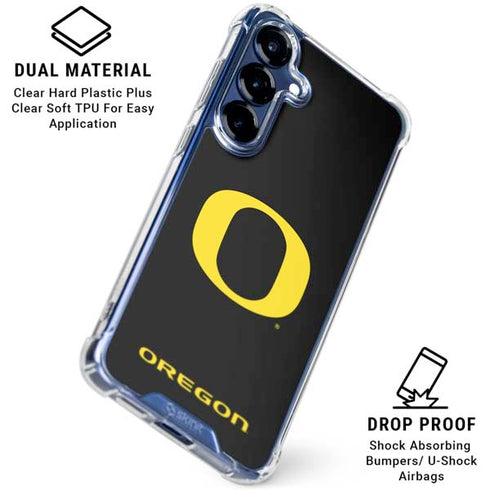 University of Oregon Ducks Black Gradient Galaxy S25 Plus Clear Case