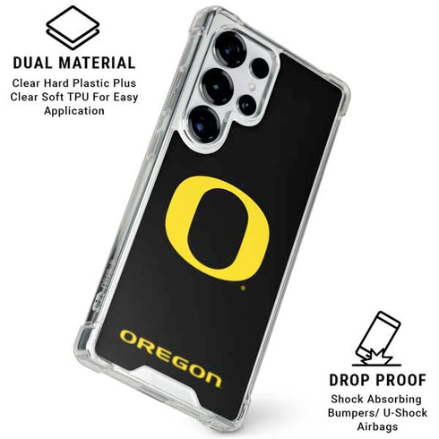 University of Oregon Ducks Black Gradient Galaxy S25 Ultra Clear Case