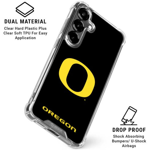 University of Oregon Ducks Black Gradient Galaxy S26 Plus Clear Case