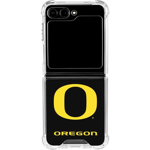 University of Oregon Ducks Black Gradient Galaxy Z Flip6 Clear Case