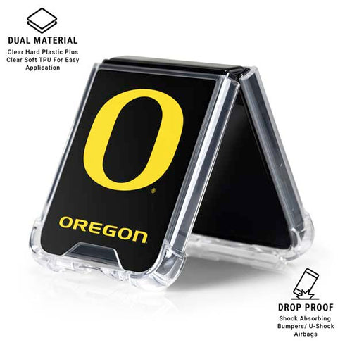 University of Oregon Ducks Black Gradient Galaxy Z Flip6 Clear Case
