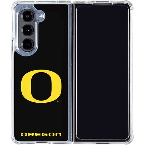 University of Oregon Ducks Black Gradient Galaxy Z Fold5 5G Clear Case