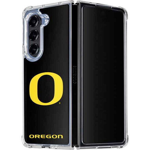 University of Oregon Ducks Black Gradient Galaxy Z Fold5 5G Clear Case