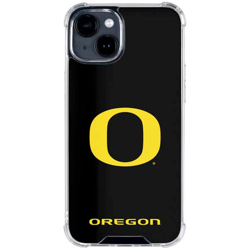 University of Oregon Ducks Black Gradient iPhone 15 Clear Case