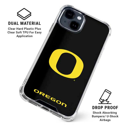 University of Oregon Ducks Black Gradient iPhone 15 Clear Case