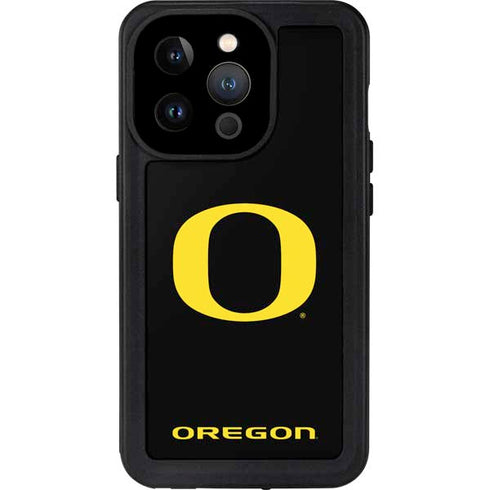University of Oregon Ducks Black Gradient iPhone 15 Pro Waterproof Case