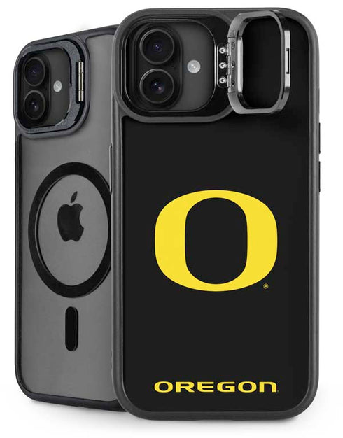 University of Oregon Ducks Black Gradient iPhone 16 Plus Kickstand Case