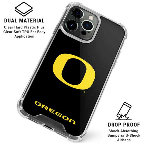 University of Oregon Ducks Black Gradient iPhone 16 Pro Clear Case
