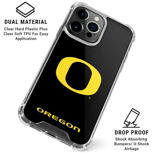 University of Oregon Ducks Black Gradient iPhone 16 Pro Max Clear Case