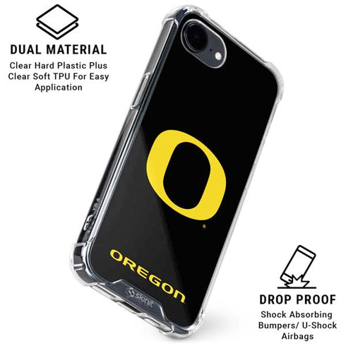University of Oregon Ducks Black Gradient iPhone 16e Clear Case