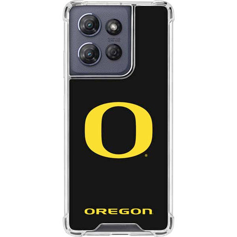 University of Oregon Ducks Black Gradient Moto G 5G (2025) Clear Case