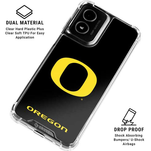 University of Oregon Ducks Black Gradient Moto G Power 5G (2024) Clear Case