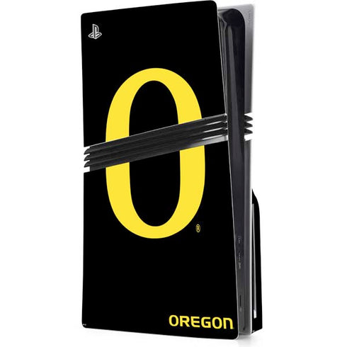 University of Oregon Ducks Black Gradient PS5 Pro Disk Console Skin