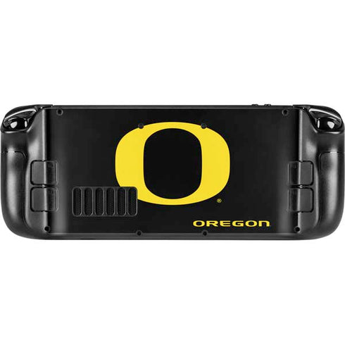 University of Oregon Ducks Black Gradient Steam Deck Handheld Gaming Computer Skin