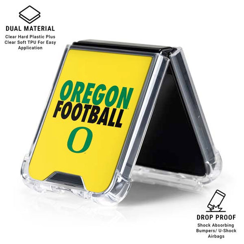 University of Oregon Ducks Football Galaxy Z Flip6 Clear Case